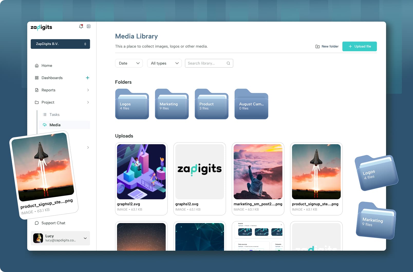 ZapDigits — Media library